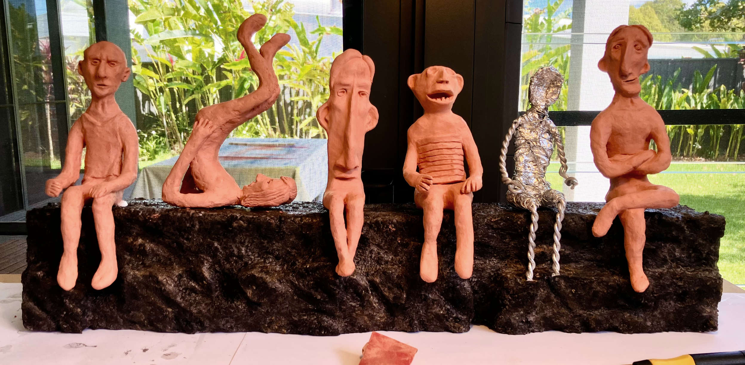Clay figure family