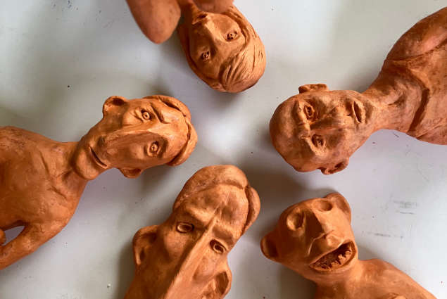 Clay figure family